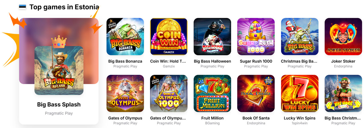 Spill og spillprogramvare på Hit'n'Spin Casino